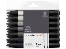 Winsor&Newton Promarker Brush sivi tonovi Neutral 12+1 set
